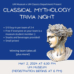 Classical Mythology Trivia Night by University of Mississippi Museum and University of Mississippi. Department of Classics