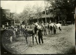 Horses/donkeys and owners gathering by J. R. Cofield