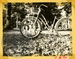 Couple posing with a bicycle by J. R. Cofield