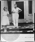 William Faulkner and Estelle on the steps of Rowan Oak by Dan Brennan