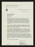 Letter from Samuel Rapport to Hubert Creekmore (31 October 1950) by Samuel Rapport and Hubert Creekmore