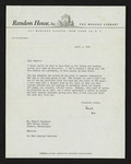 Letter from David McDowell to Hubert Creekmore (04 April 1951) by David McDowell and Hubert Creekmore