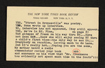 Postcard from New York Times Book Review to Hubert Creekmore (31 August 1953)