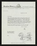 Letter from David McDowell to Hubert Creekmore (17 September 1953)