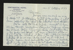Letter from "J" to Hubert Creekmore (05 October 1953) by J. and Hubert Creekmore