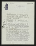 Letter from John Valentine Schaffner to Hubert Creekmore (06 November 1953)