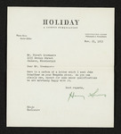 Letter from Harry Sions to John Valentine Schaffner (25 November 1953)