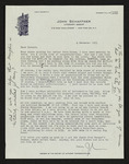 Letter from John Valentine Schaffner to Hubert Creekmore (04 December 1953)