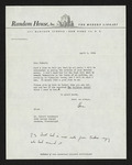 Letter from David McDowell to Hubert Creekmore (01 April 1954) by David McDowell and Hubert Creekmore