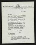 Letter from David McDowell to Hubert Creekmore (15 July 1954)
