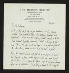 Letter from Frederick Morgan to Hubert Creekmore (10 March 1955)