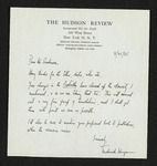 Letter from Frederick Morgan to Hubert Creekmore (25 March 1955)