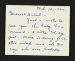 Letter from Mittie Horton Creekmore to Hubert Creekmore (10 March 1944) by Mittie Horton Creekmore and Hubert Creekmore