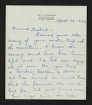 Letter from Mittie Horton Creekmore to Hubert Creekmore (22 April 1944)