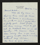 Letter from Mittie Horton Creekmore to Hubert Creekmore (30 April 1944)