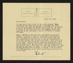 Letter from Hubert Creekmore to Hiram Hubert and Mittie Horton Creekmore (12 April 1948)