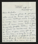 Letter from Mittie Horton Creekmore to Hubert Creekmore (26 September 1951)