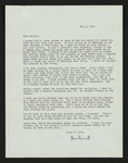 Letter from Hubert Creekmore to Mittie Horton Creekmore (02 May 1960) by Hubert Creekmore and Mittie Horton Creekmore