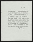 Letter from Hubert Creekmore to Mittie Horton Creekmore (08 July 1960) by Hubert Creekmore and Mittie Horton Creekmore