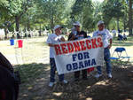 People with "Rednecks for Obama" Sign by Edward Movitz