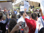 Group of People Holding John McCain Signs by Bill Kingery