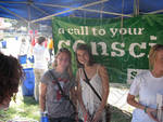 Girls in front of Green Sign, image 002 by Bill Kingery