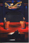 John McCain and Barack Obama on stage at the Ford Center during the 2008 Presidential Debate at the University of Mississippi, image 003 by Author Unknown