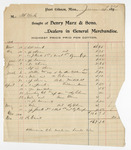 Invoice from Henry Marx and Sons, 1 June 1889