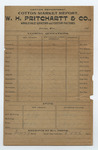 Cotton market report from W. H. Pritchartt & Co., undated