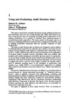 Using and evaluating audit decision aids by Robert H. Ashton and John J. Willingham