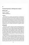 Practical experiences with regression analysis by David A. Scott and Wanda A. Wallace