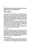 Audit detection of financial statement errors: Implications for the practitioner by Robert E. Hylas