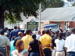 Summer Courthouse historical marker after its unveiling by Emmett Till Memorial Commission