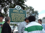 Summer Courthouse historical marker after its unveiling, close-up by Emmett Till Memorial Commission