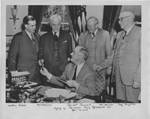 President Franklin D. Roosevelt signing the Reciprocal Trade Agreements Act . by Author Unknown