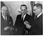 Senators Edward Bartlett and Ernest Gruening with Felton M. Johnston. by Author Unknown