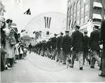 Police marching in parade by Author Unknown