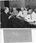 Harrison with Treasury Secretary Henry Morgenthau and other members of Congress. by Acme Newspictures (New York, N.Y.)