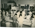 Highschool Students preparing food.