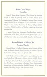 Biographical summaries of University of Mississippi Chancellor Robert Conrad Khayat and Reverend Edward A. Malloy, inaugural speaker by University of Mississippi. Chancellor