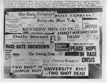 Collage of London newspapers reporting on the crisis at the University of Mississippi by Edward Movitz
