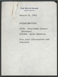 Mike Manatos to Senator James O. Eastland, 19 March 1962