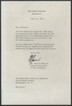 W. Marvin Watson to Senator James O. Eastland, 12 May 1966