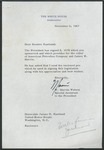 W. Marvin Watson to Senator James O. Eastland, 6 November 1967