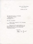 Vice President Spiro T. Agnew to Senator James O. Eastland, 10 October 1973 by Spiro T. Agnew