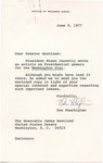 Ken Khachigian to Senator James O. Eastland, 9 June 1977 by Kenneth L. Khachigian