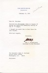 Max L. Friedersdorf to Senator James O. Eastland, 13 February 1976 by Max L. Friedersdorf