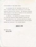 President Gerald R. Ford to 'The Congress of the United States,' 22 September 1976