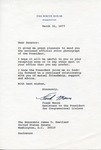 Frank Moore to Senator James O. Eastland, 26 March 1977 by Frank Moore