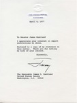 President Jimmy Carter to Senator James O. Eastland, 4 April 1977 by Jimmy Carter